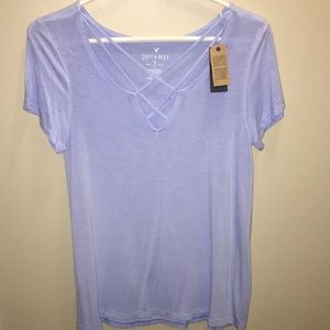 American Eagle Strappy Tee Shirt Medium NWT